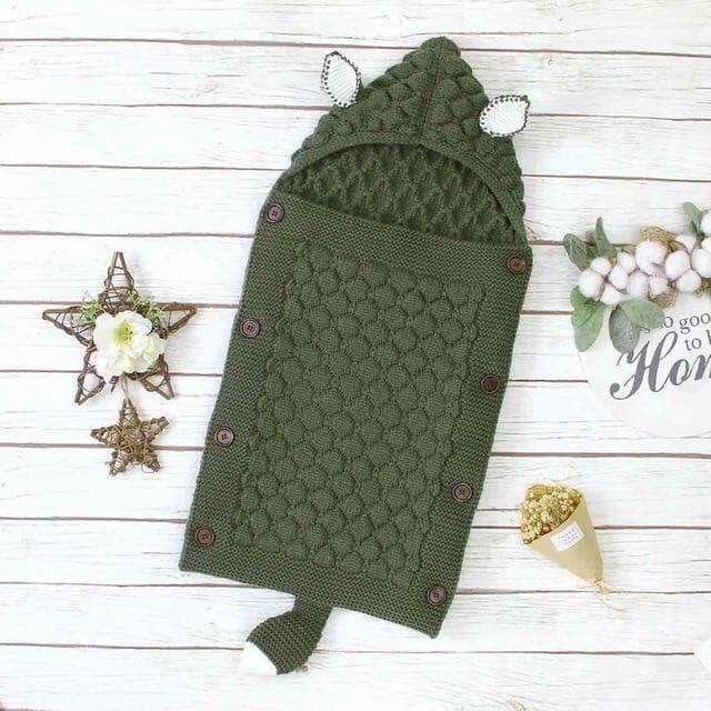 Sac de couchage tricoté pour bébé avec oreilles – Toutes saisons
