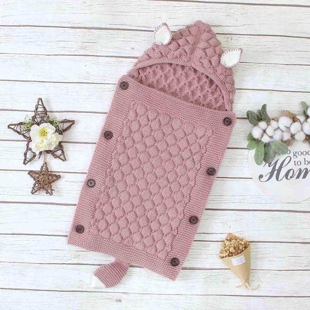 Sac de couchage tricoté pour bébé avec oreilles – Toutes saisons