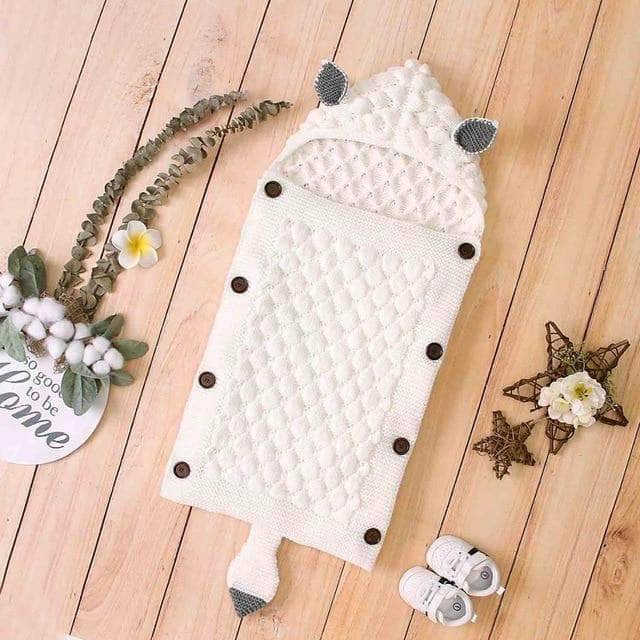 Sac de couchage tricoté pour bébé avec oreilles – Toutes saisons