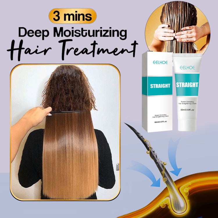 Crème Lissante Capillaire à la Kératine pour Cheveux Lisses et Brillants