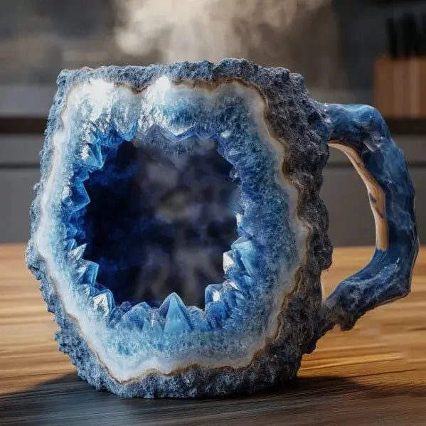 Tasse à café en pierre minérale naturelle faite à la main – Jaspe, Onyx, Quartz
