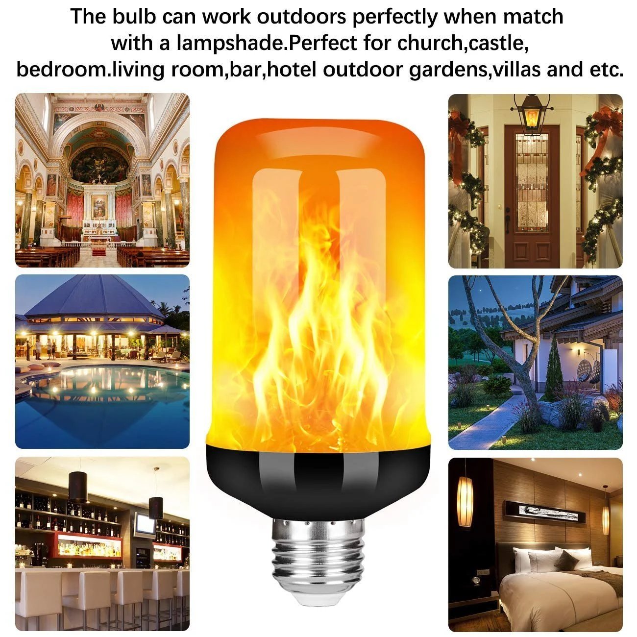 Ampoule LED Effet Flamme Vacillante avec Capteur de Gravité E26