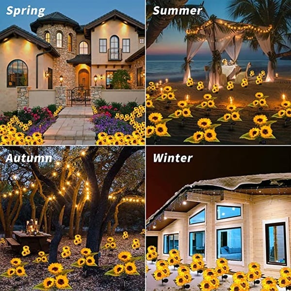 Lampes Solaires Tournesol pour Jardin – Lumière d'Ambiance Extérieure