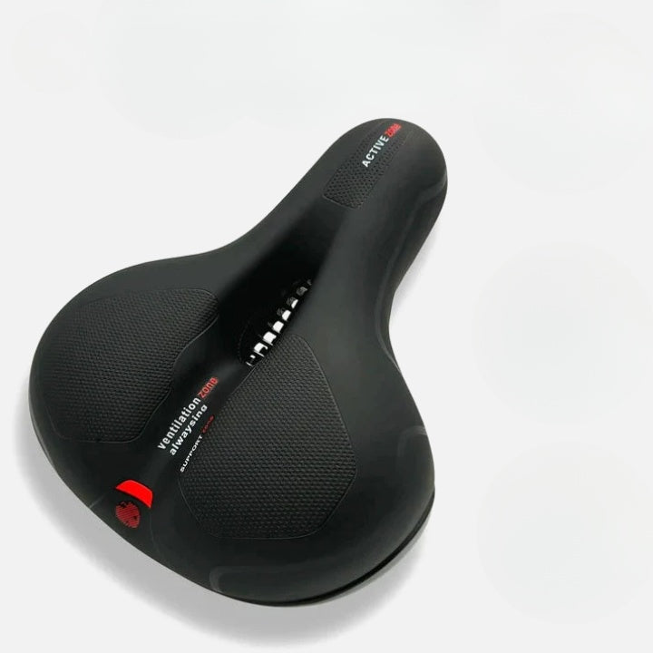 Selle de vélo ergonomique avec rembourrage et bandes réfléchissantes