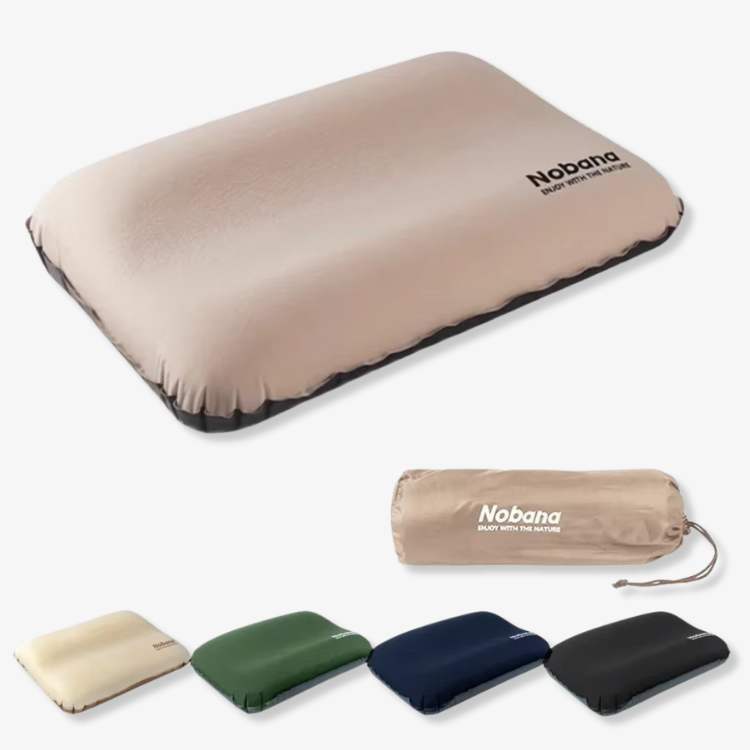 Coussin de voyage gonflable ergonomique avec support cervical en mousse 3D