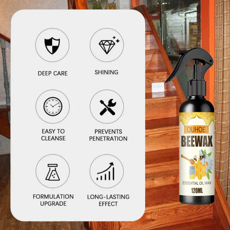 Spray Entretien Bois à la Cire d'Abeille – Nettoyant et Lustrant Naturel