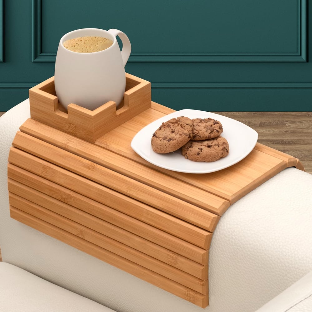 BambooEase™ – Porte-gobelet et support à snacks écologique pour des moments de détente sur le canapé [50 % de réduction]