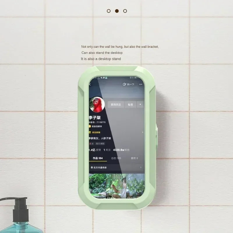 Support Téléphone Douche Étanche IPX6 avec Bras Télescopique Réglable