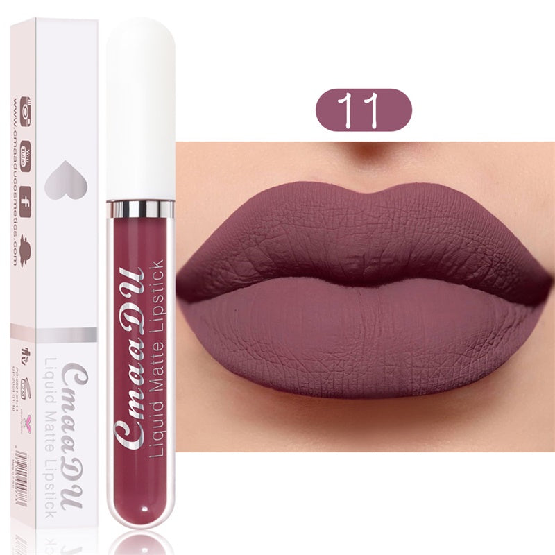Rouge à Lèvres Mat Longue Tenue – Set de 18 Teintes Résistant à l'Eau