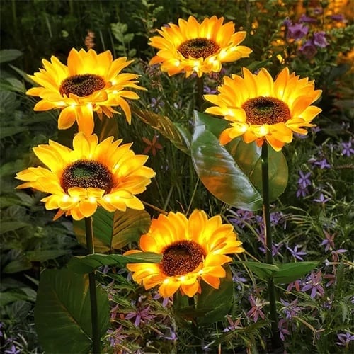 Lampes Solaires Tournesol pour Jardin – Lumière d'Ambiance Extérieure