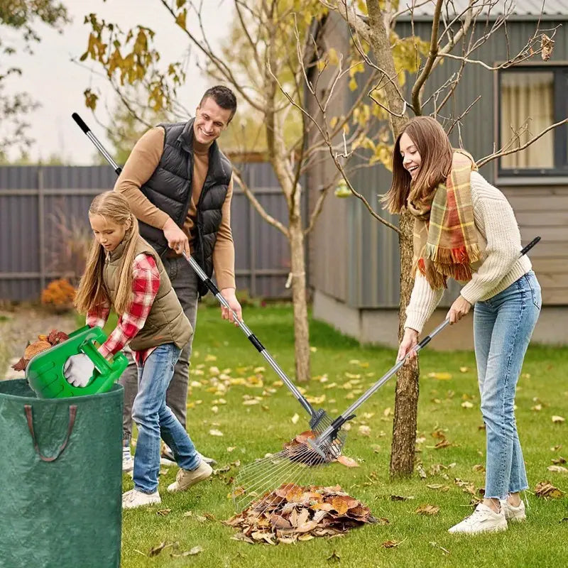 Râteau Télescopique Ergonomique Réglable pour Jardin et Pelouse