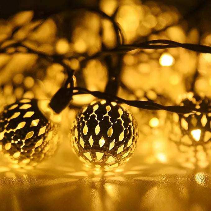 Guirlande Lumineuse Marocaine 12 m – 100 Boules LED Blanc Chaud