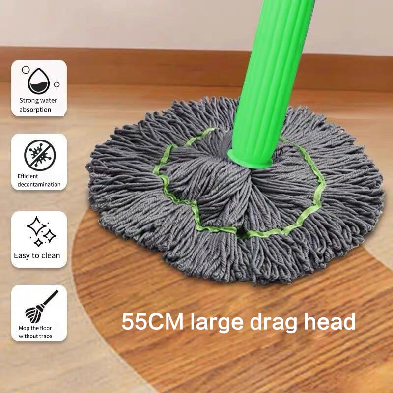 Balai Serpillière Auto-Essorant Microfibre 2-en-1 Rotatif 360°