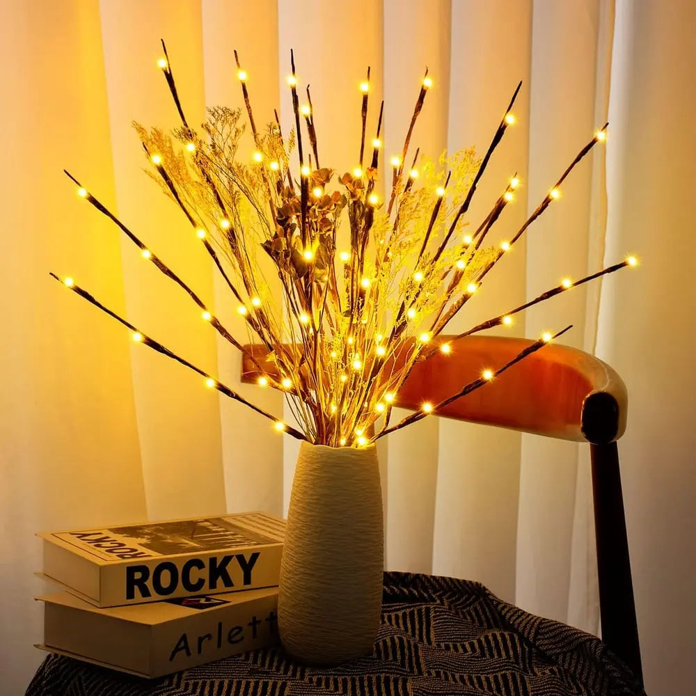 Branches LED Décoratives Flexibles pour Ambiance Cosy – Lot de 20