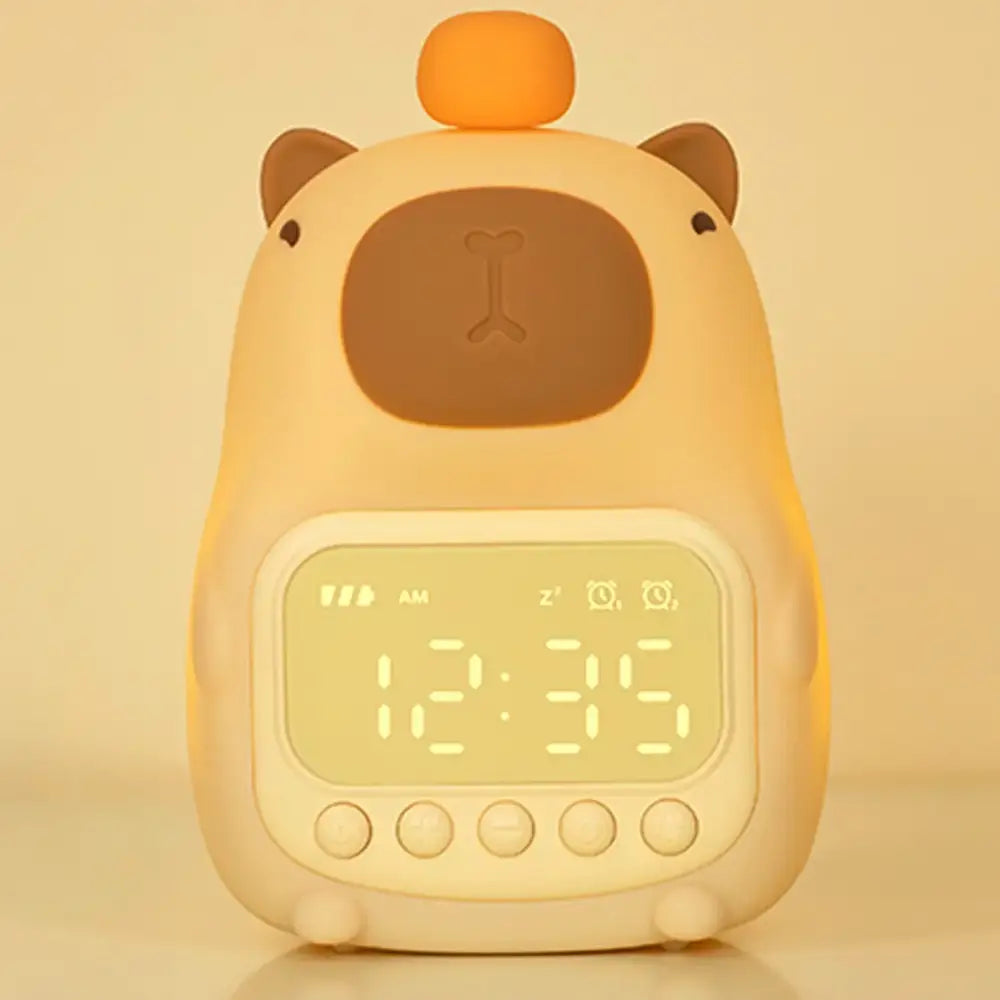 Réveil Digital Capybara avec Veilleuse Douce et Affichage LED