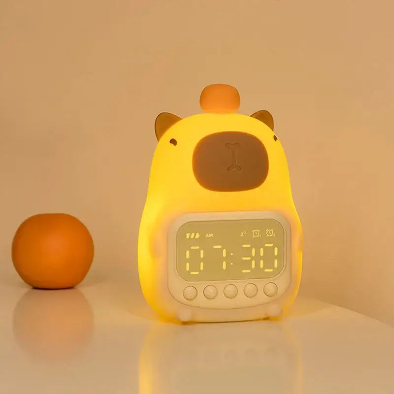 Réveil Digital Capybara avec Veilleuse Douce et Affichage LED