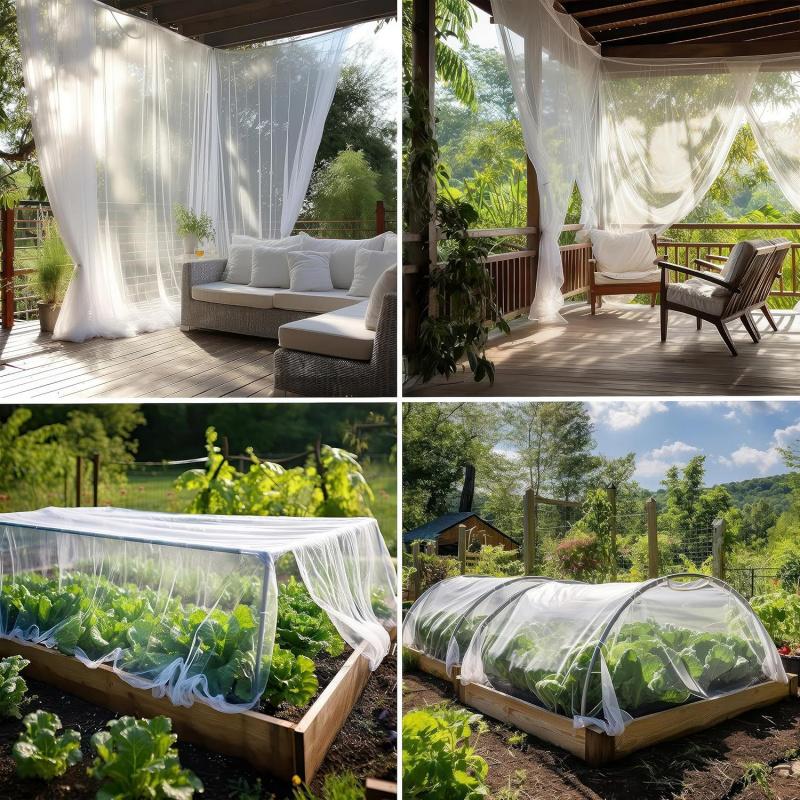 Filet Anti-Insectes Extérieur en Polyester pour Terrasse, Jardin et Serre