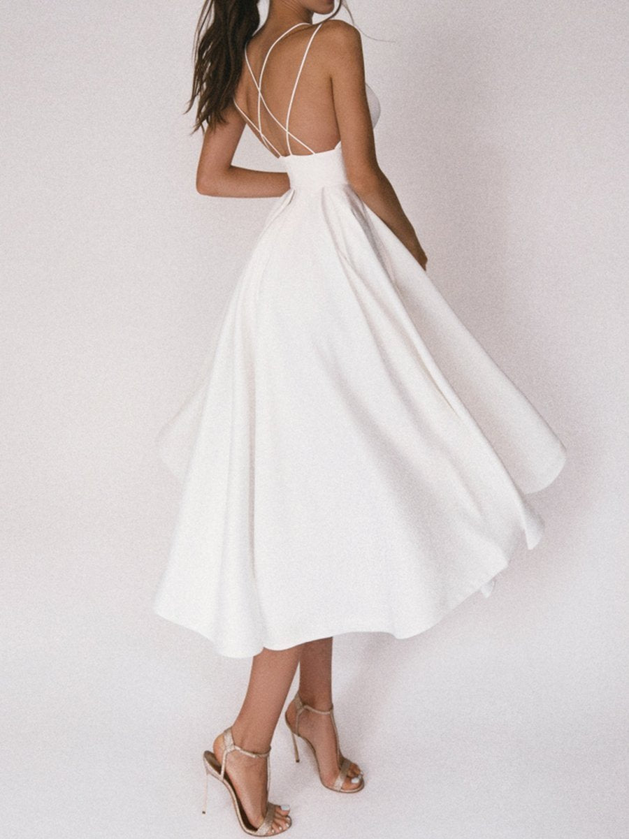 Glamara™ – Robe élégante avec décolleté en V et fines bretelles [50 % de réduction]