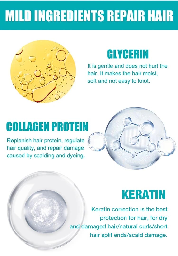 Crème Lissante Capillaire à la Kératine pour Cheveux Lisses et Brillants