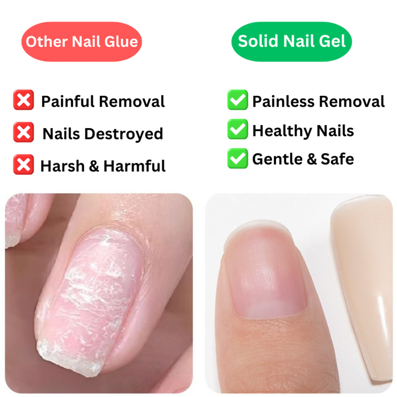 Gel Adhésif pour Ongles Press-On – Durcissement UV/LED Rapide