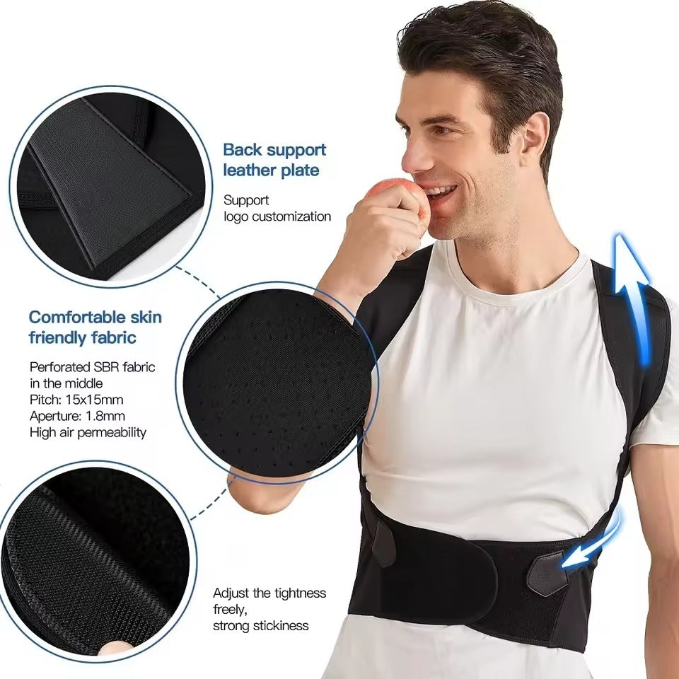 Correcteur de Posture Respirant en Mesh et Spandex – Unisexe