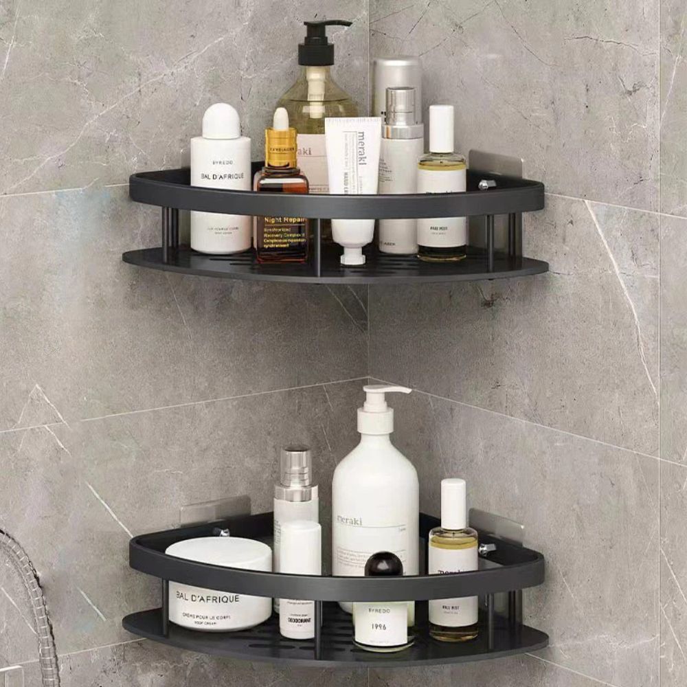 Étagère d'angle de douche sans perçage – tablette de douche autocollante en aluminium
