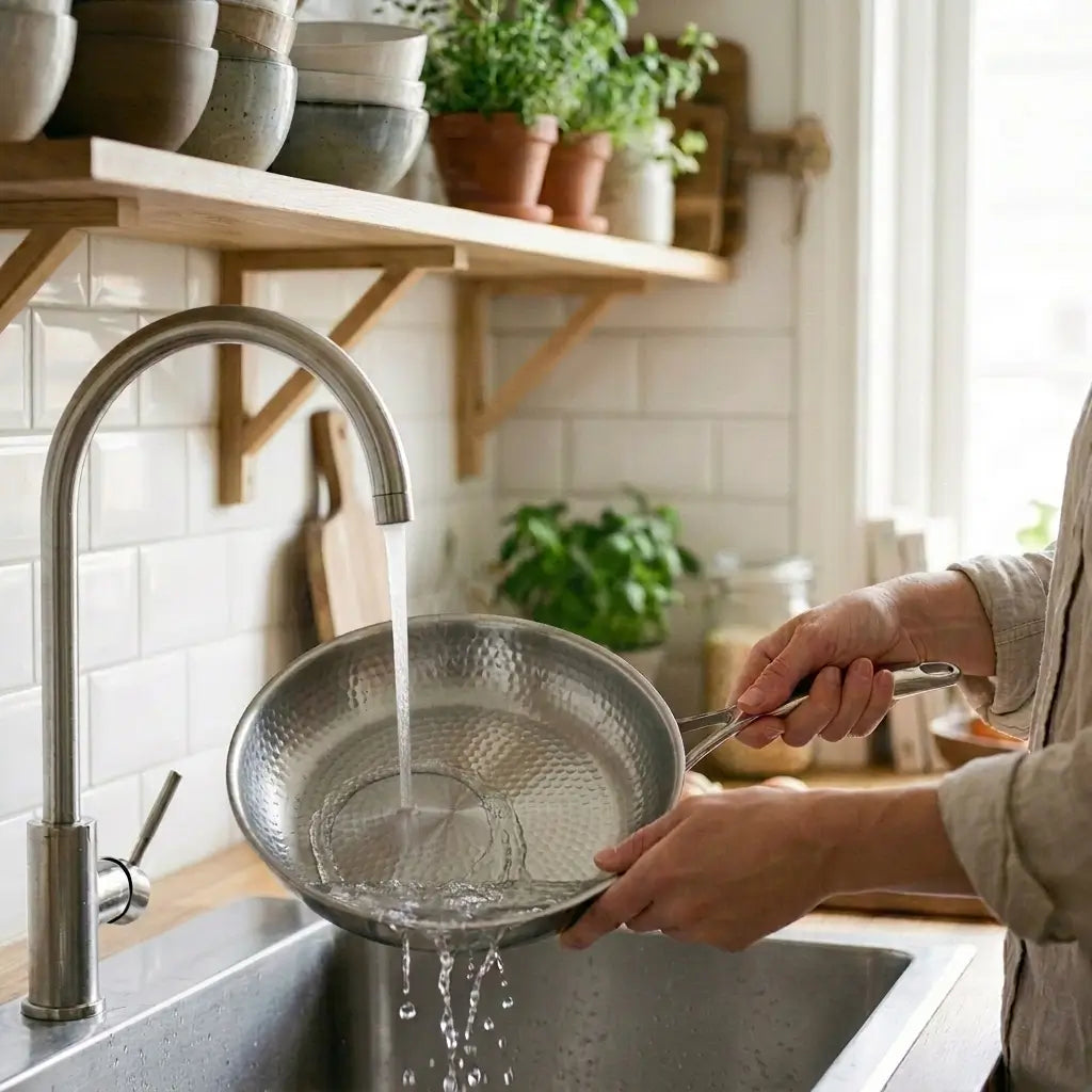 Poêle martelée – sans revêtement, sans PTFE ni PFAS