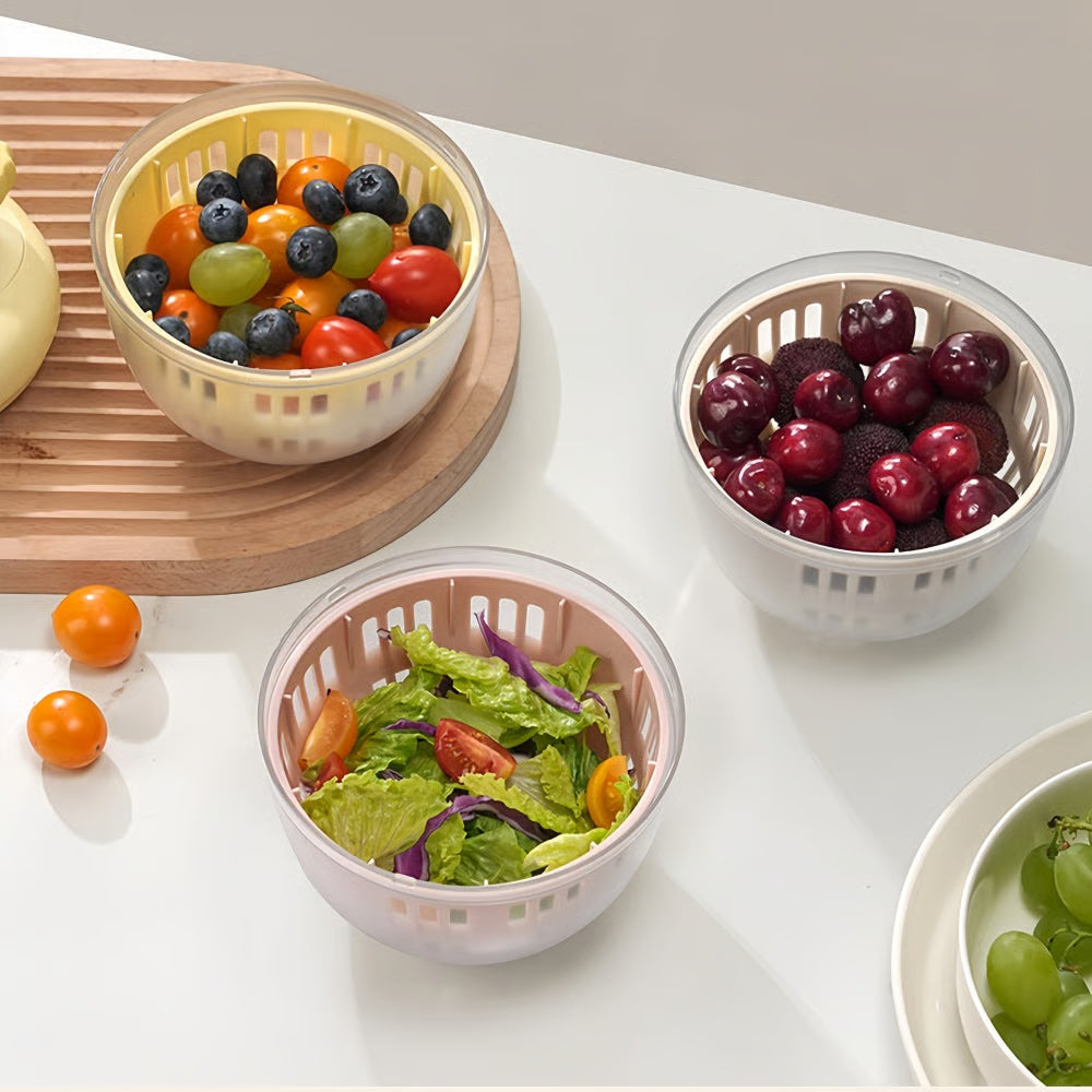 SpinFresh™ – Essoreuse manuelle pour fruits et légumes avec récipient amovible [50% de réduction]