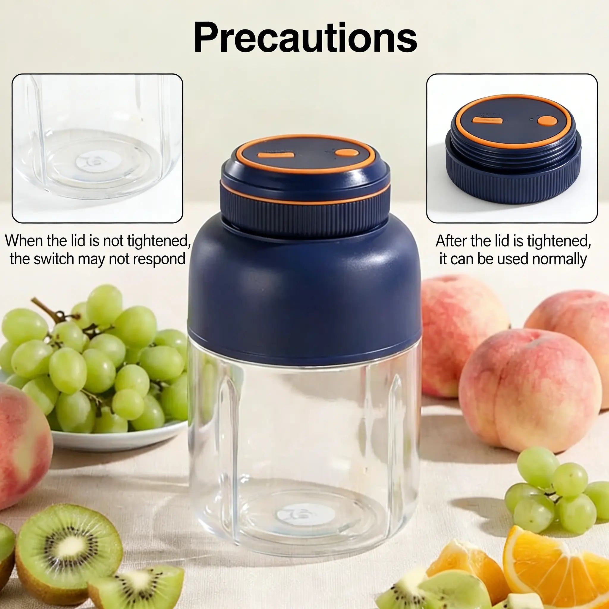 Mixeur Portable USB Rechargeable 800 ml pour Smoothies et Jus Frais