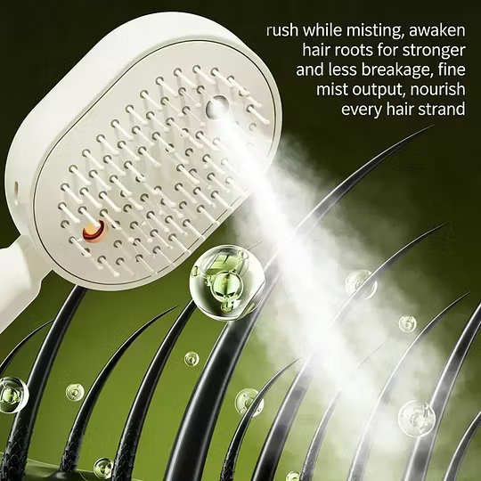 Brosse de massage électrique à vaporisation pour cheveux