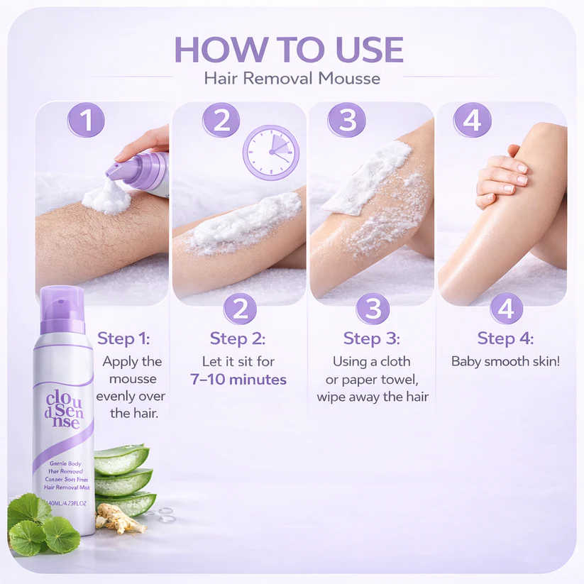 Mousse dépilatoire pour une peau soyeuse – Formule mousse douce