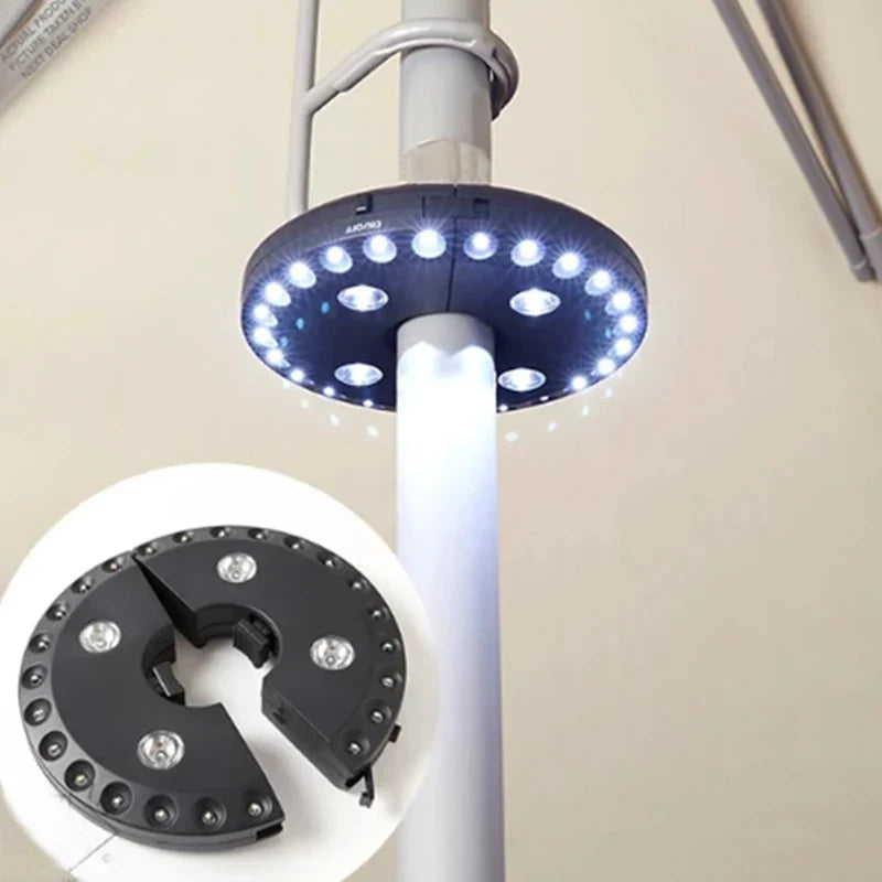 Lampe LED sans fil pour parasol avec pince – 3 niveaux de luminosité