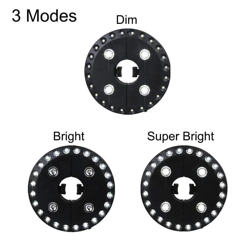 Lampe LED sans fil pour parasol avec pince – 3 niveaux de luminosité