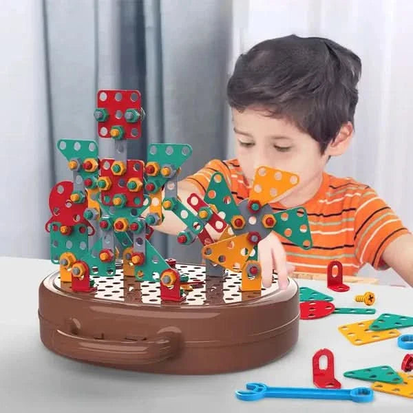 Jeu de construction avec perceuse électrique pour enfants – 204 pièces en