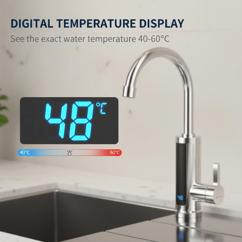 Robinet de cuisine avec eau chaude instantanée et affichage LED de la température