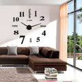 Horloge murale 3D sans cadre avec grands chiffres – design mural moderne
