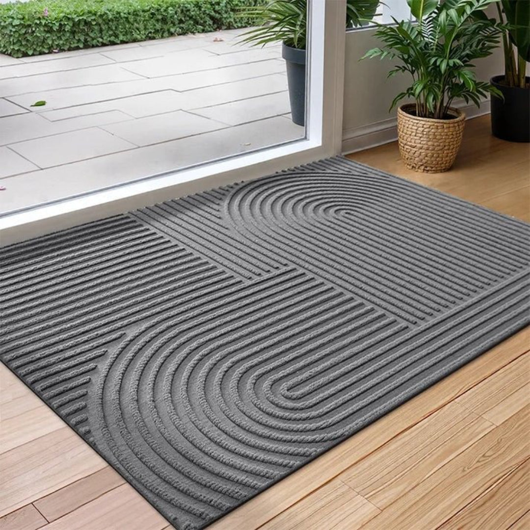 Tapis d'entrée à motif géométrique avec dessous antidérapant