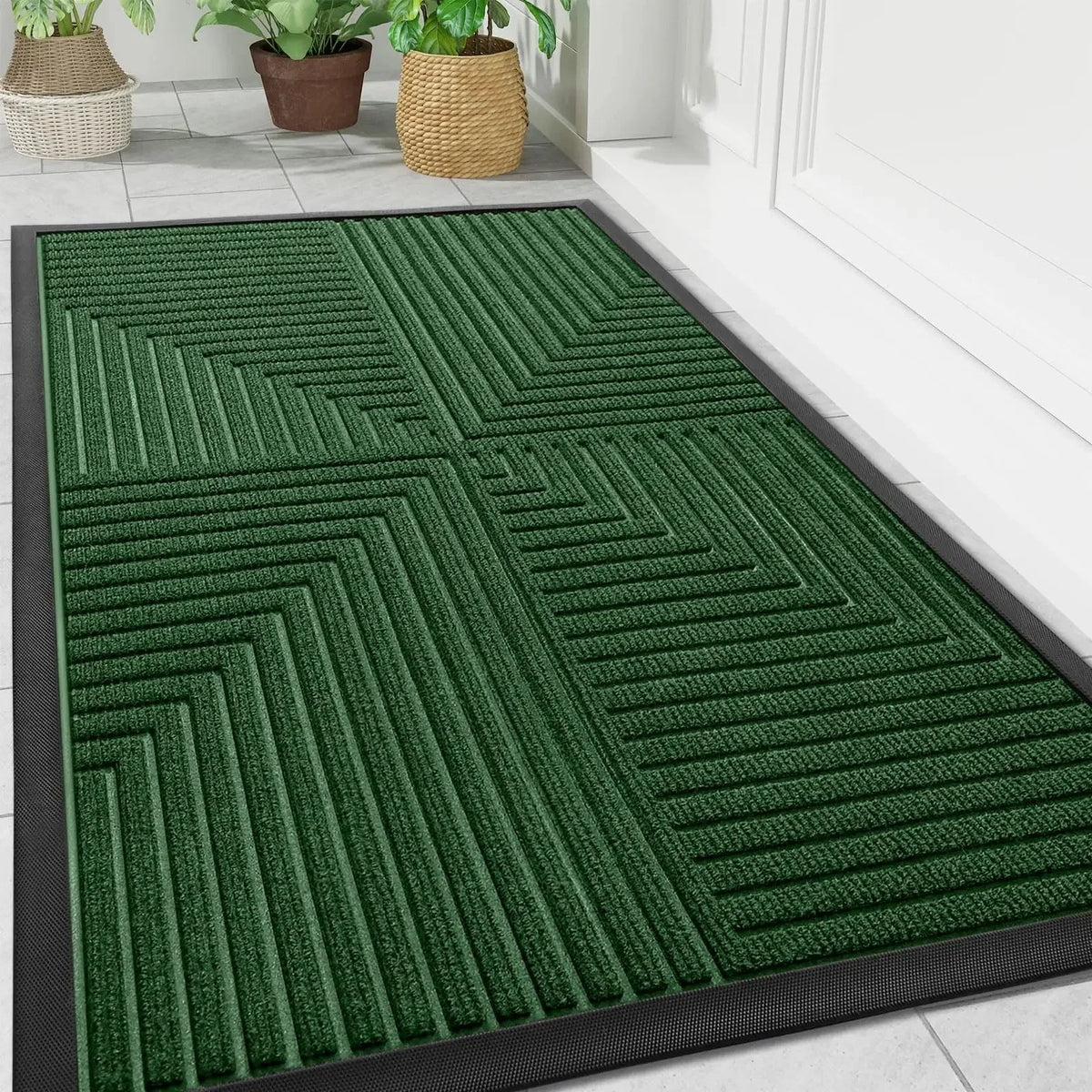 Tapis de porte à motif géométrique – antidérapant pour intérieur et extérieur