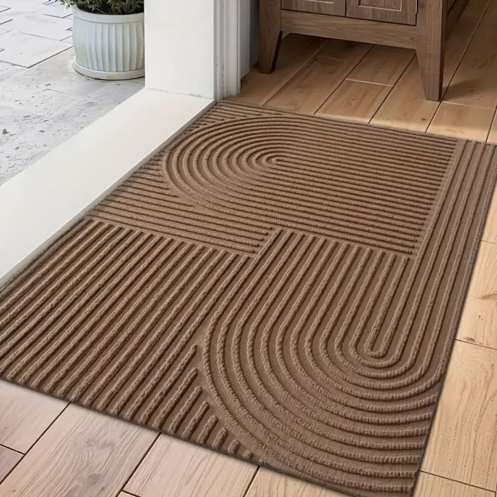 Tapis de sol avec motif en arc et structure nervurée pour intérieur et extérieur