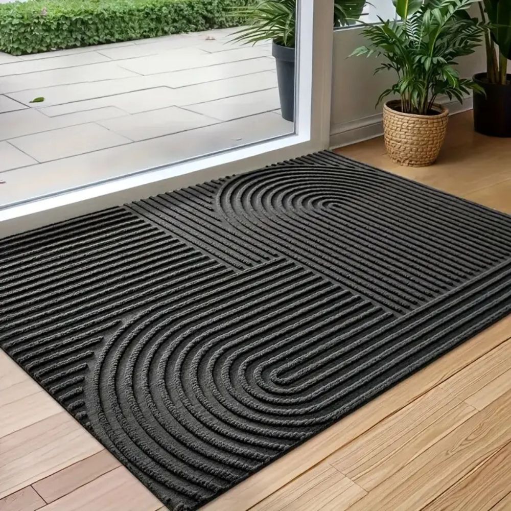 Tapis de sol avec motif en arc et structure nervurée pour intérieur et extérieur