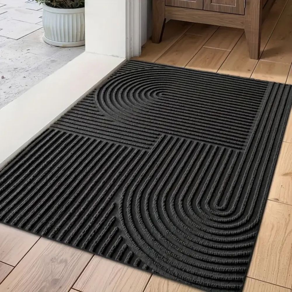Tapis de sol avec motif en arc et structure nervurée pour intérieur et extérieur