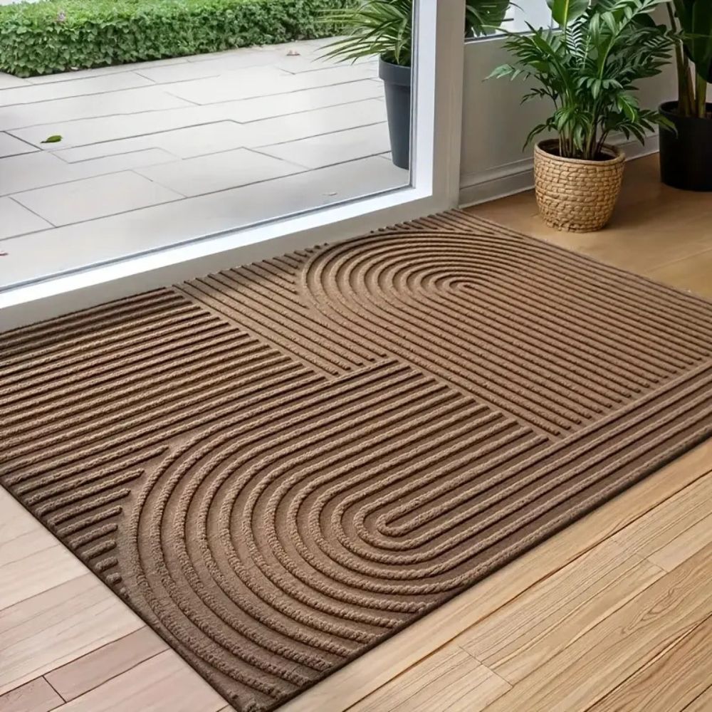 Tapis de sol avec motif en arc et structure nervurée pour intérieur et extérieur