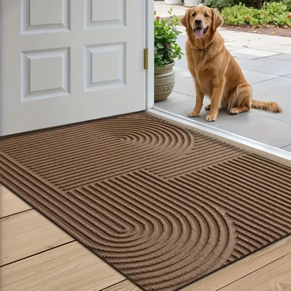 Tapis de sol avec motif en arc et structure nervurée pour intérieur et extérieur