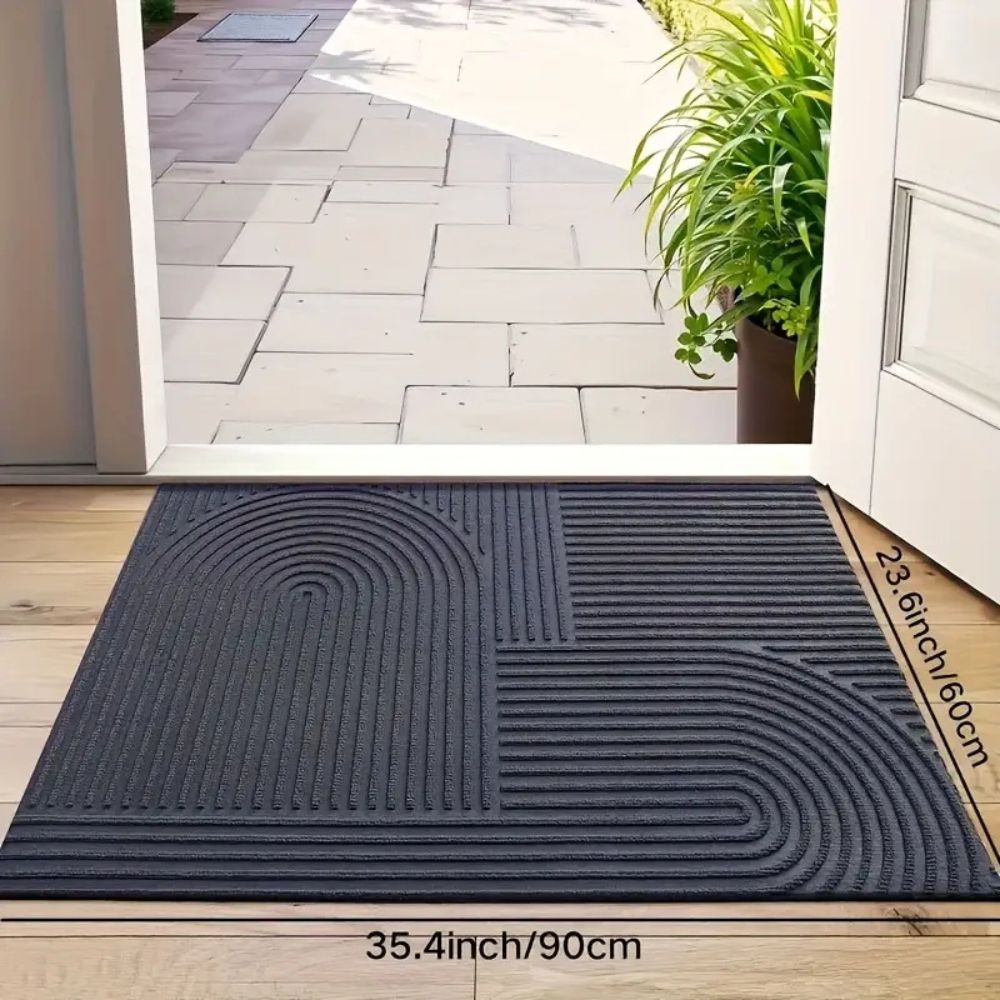 Tapis de sol avec motif en arc et structure nervurée pour intérieur et extérieur