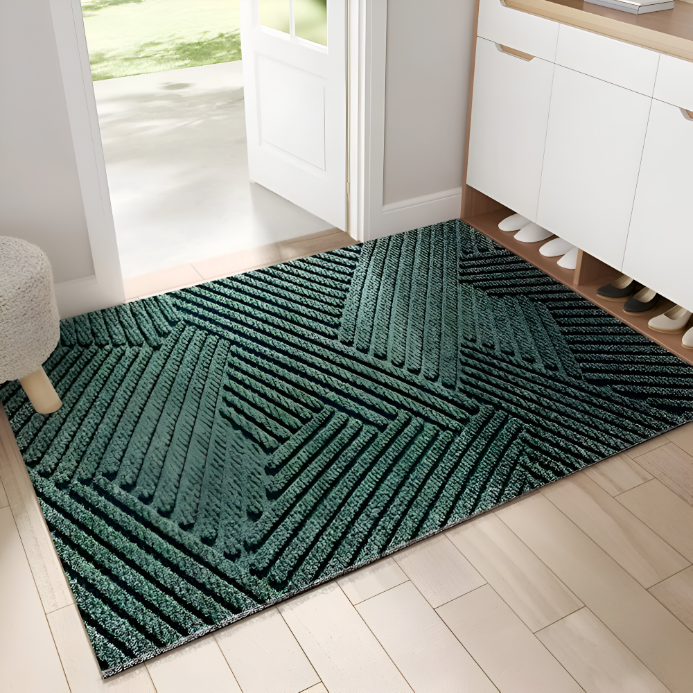 Tapis de sol avec motif géométrique et dessous antidérapant pour intérieur