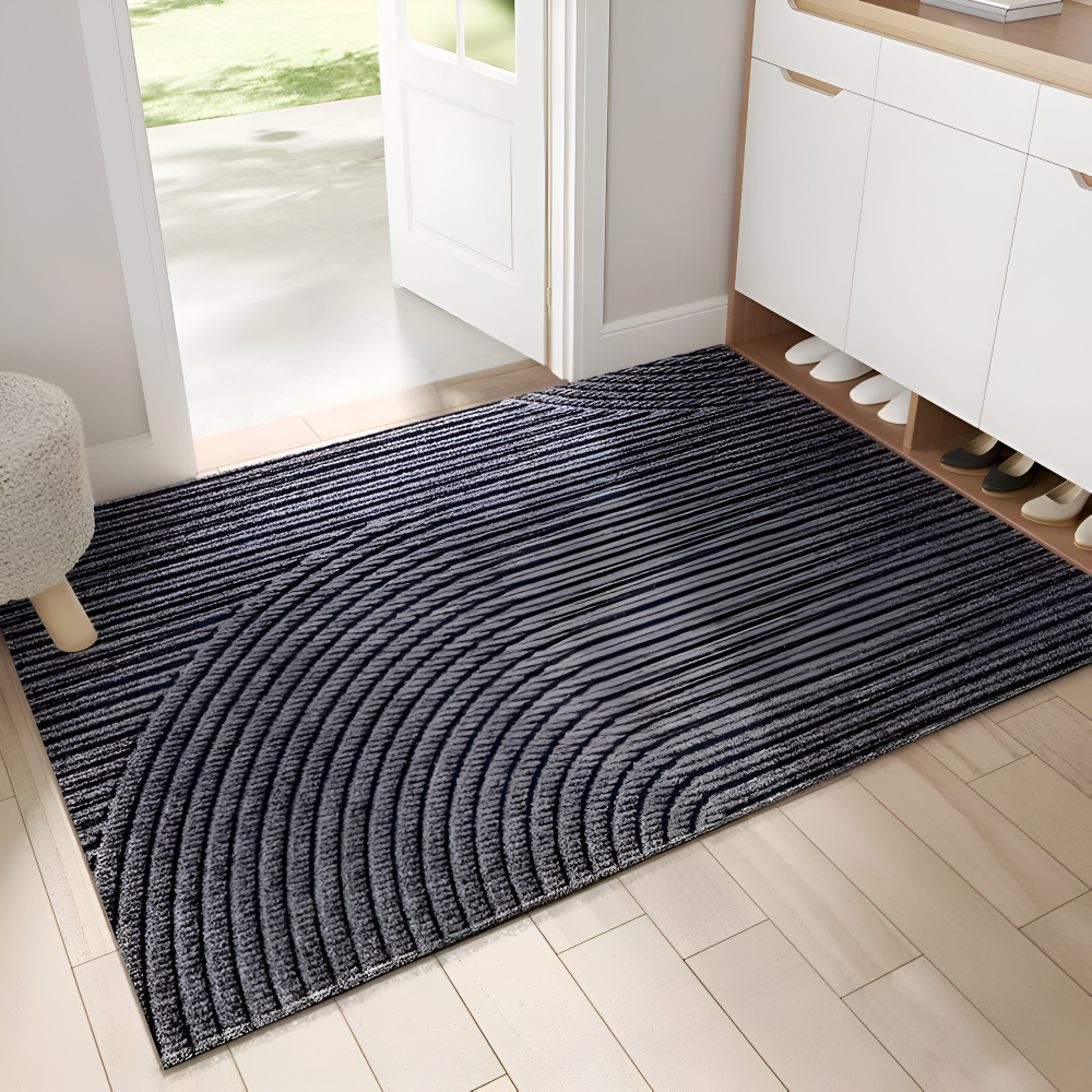 Tapis de sol avec motif géométrique et dessous antidérapant pour intérieur