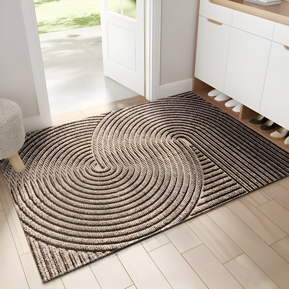 Tapis de sol avec motif géométrique et dessous antidérapant pour intérieur