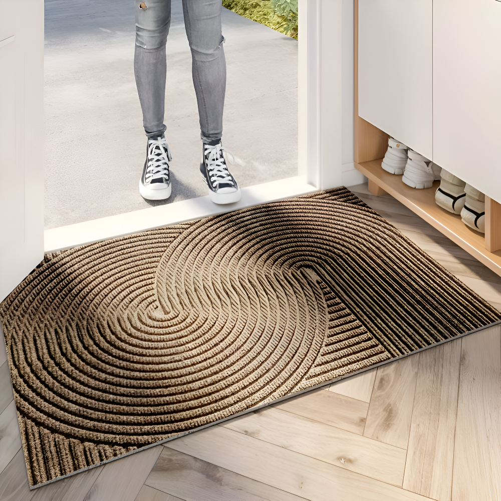 Tapis de sol avec motif géométrique et dessous antidérapant pour intérieur