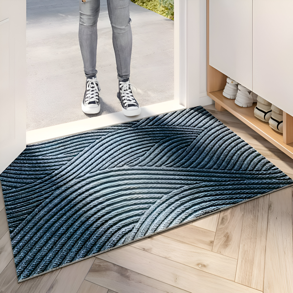 Tapis de sol avec motif géométrique et dessous antidérapant pour intérieur