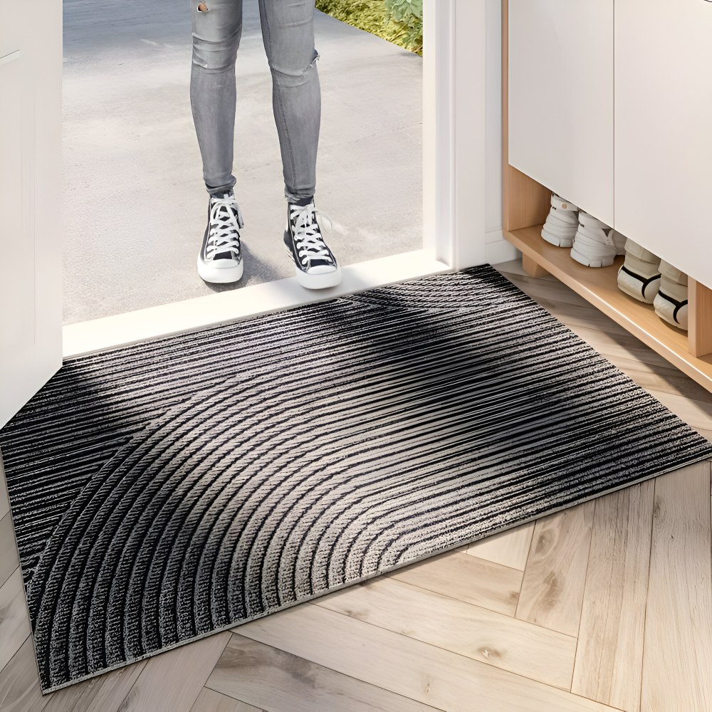 Tapis de sol avec motif géométrique et dessous antidérapant pour intérieur